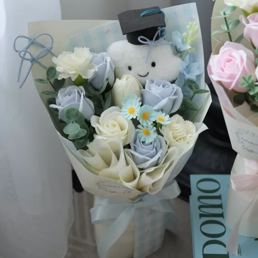 Cloudy Graduation Bouquet – Blue