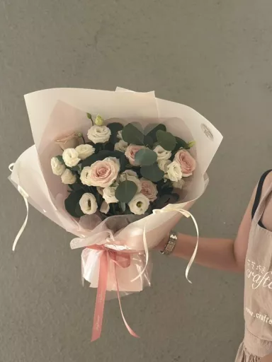 Whispers Of Pink & White Bouquet (Fresh Flower)