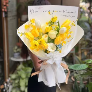 Sunshine Yellow Bouquet-Weekly Flower （Premium）(Fresh Flower)