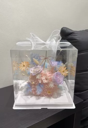 Pastel Preserved Flower Cake Box🎂