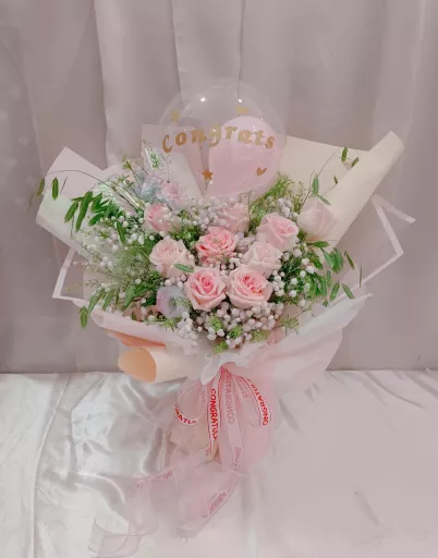 FRESH FLOWER WITH BALLOON JB