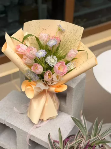 Blush Tulip Garden Bouquet (Fresh Flower)