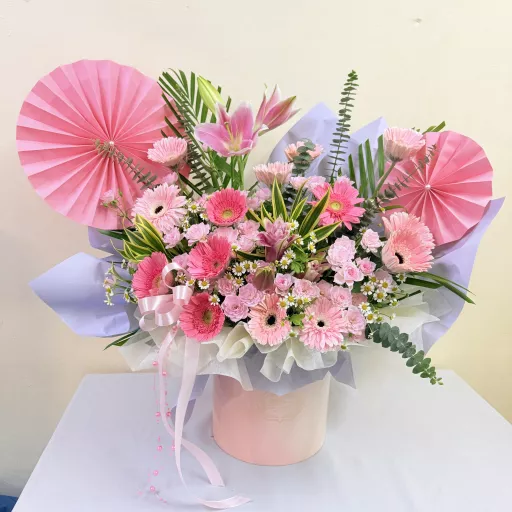 Warm Orange‑Pink Gradient Flower Bucket
