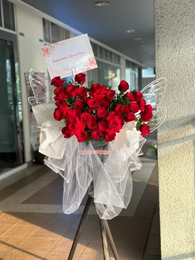 Butterfly Luxurious Red Rose Grand Opening Arrangement (Fresh Flower)
