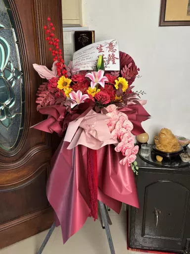 Grand Opening Flower Stand 红色系仿真花开业花篮