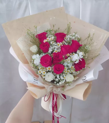 9 stalk rosa fresh flower jb