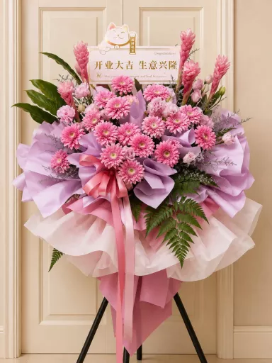 Blushing Prosperity Grand Opening Flower Stand | 粉漾花開