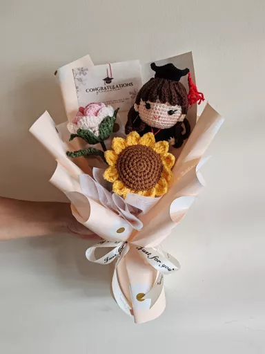 Crochet Graduation Girl  Bouquet