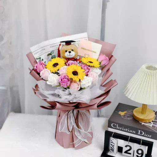 Romantic Graduation Convo Soap flower bouquet
