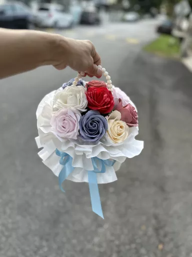 Small Basket Soap Flower